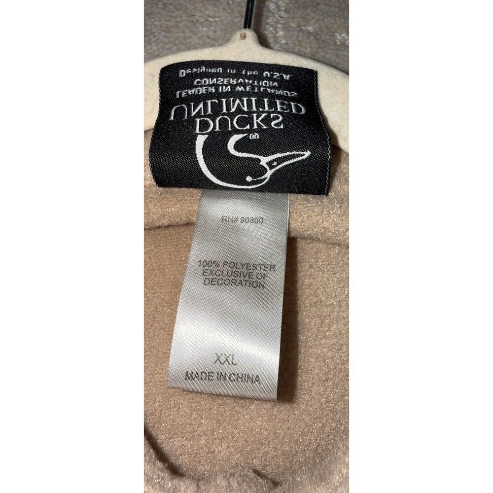 Ducks Unlimited Shirt Men XXL Tan Excellent Fleece Button Up Long Sleeve - Picture 3 of 7
